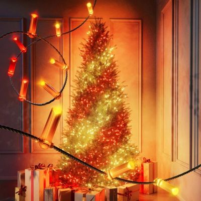 5. Twinkly Candies – 200 candle-shaped RGB LED lights, green cable, USB-C