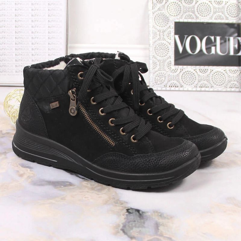 40. Rieker W RKR567 Waterproof Insulated Leather Ankle Boots