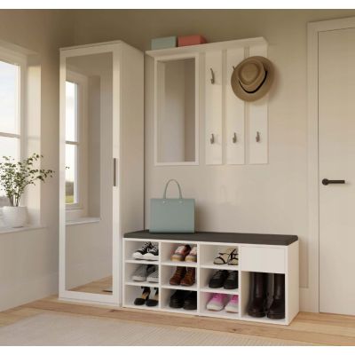 8. TALLIN WHITE SHOE CABINET