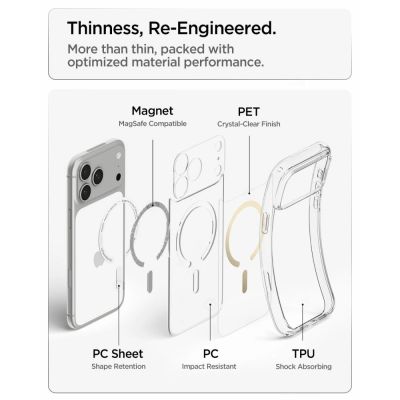 8. Spigen Ultra Hybrid Mag MagSafe Case for iPhone 18 Pro / 17 Pro - Transparent Gold