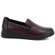 2. Women's leather wedge slip-on shoes, burgundy, Potocki JE19505