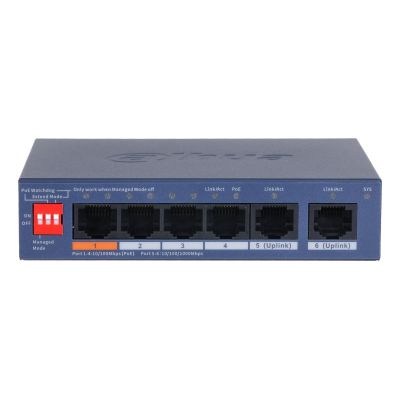 2. Dahua Technology CS4006-4ET2GT-60 Managed Network Switch L2 Gigabit Ethernet (10/100/1000) Supports PoE Blue
