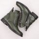 2. Women's lace-up and zippered green ankle boots Potocki SZ12179