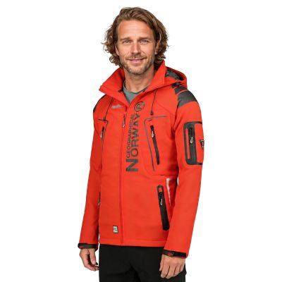 5. Geographical Norway Techno MEN 056 BS3 men's sports jacket with adjustable hood, waterproof, red (WU1060H/GN)