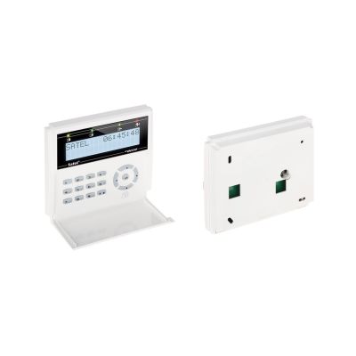 SATEL LCD keypad with 125 kHz proximity card reader (white backlight, white housing)