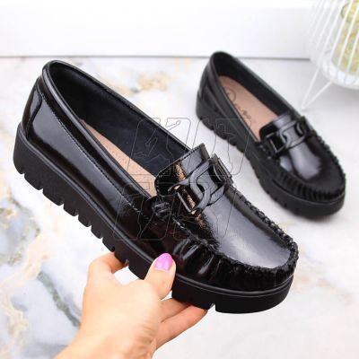 3. Filippo W PAW314D patent leather platform loafers, black