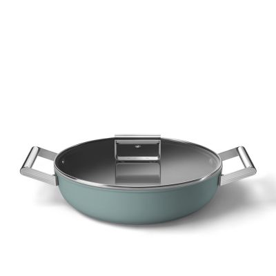 6. Smeg DPF2812EGM Pfanne, 28 cm, Keramik, Edelstahlgriffe, Smaragdgr?n