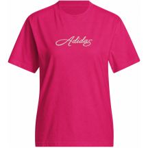 adidas Cursive Wordmark Graphic Fuchsia Women's T-Shirt KT2611