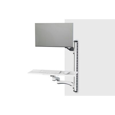11. Single wall-mounted arm 1xLCD + keyboard, max. 32" and 8kg, 360° tilt and rotation (PIVOT)