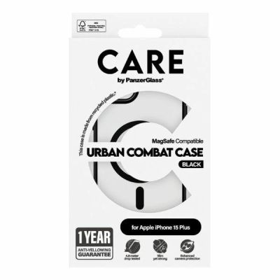 4. CARE by PanzerGlass Urban Combat Case MagSafe for iPhone 15 Plus - Black