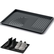 SMALL DRAINER SHOE RACK TASSY DRY PAD BLACK PROSPERPLAST