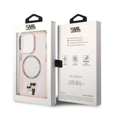 8. Karl Lagerfeld Iconic Karl&Choupette MagSafe Case for iPhone 14 Pro Max - Pink