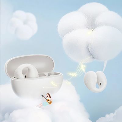 6. OWS QCY Crossky C10 Earphones with ENC Clip IPX5 Bluetooth 5.4 - White