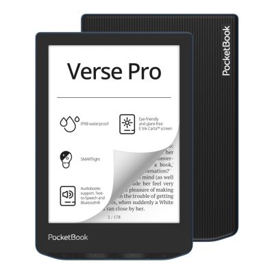 17. PocketBook Verse Pro 634 6" 16GB Wi-Fi Azure Blue Ebook Reader