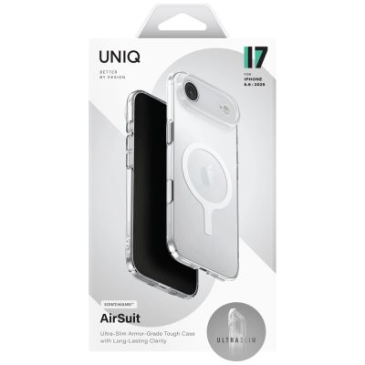 7. Uniq Airsuit Case for iPhone 17 Air Magclick Charging - Transparent