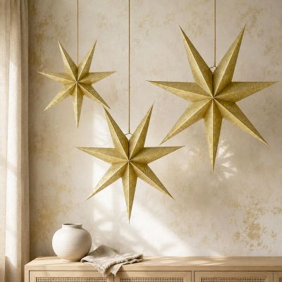 7. DECORATIVE PAPER STAR 45CM CHAMPAGNE
