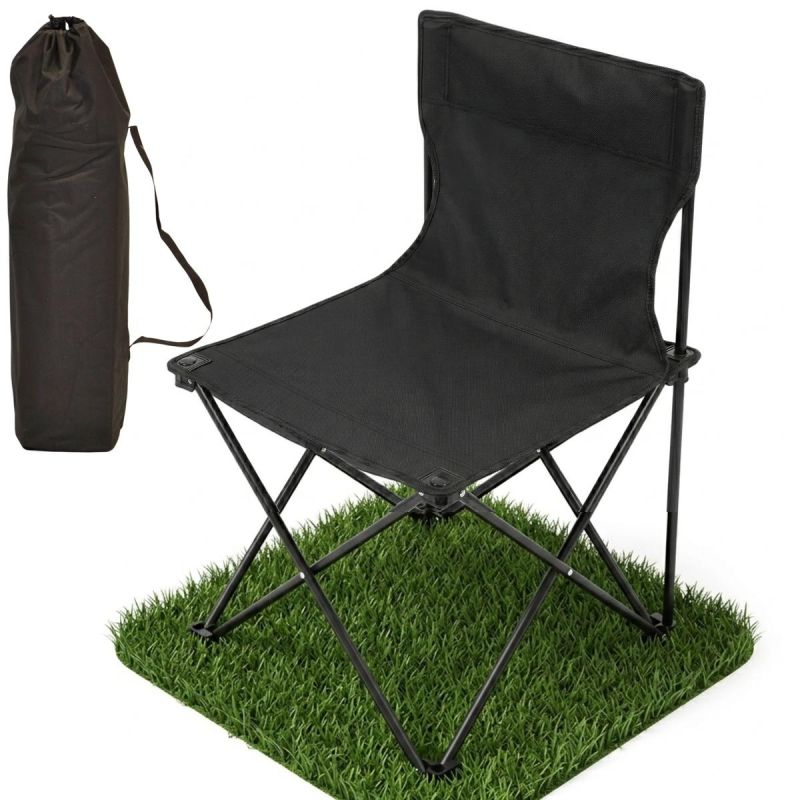 16. Folding Camping Chair, Black, 30 x 30 x 25/47 cm, ENERO CAMP