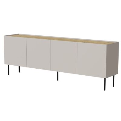 FELLINI chest of drawers 200x40x70 cashmere + oiled oak top