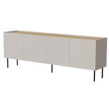 FELLINI chest of drawers 200x40x70 cashmere + oiled oak top