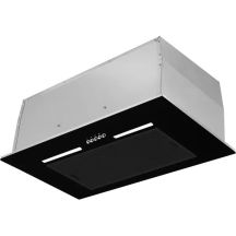 Built-in kitchen hood MPM-54-OWS-02 black glass, LED lighting, absorber and extractor