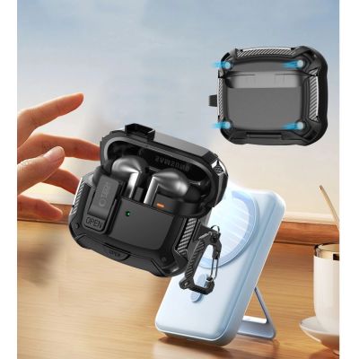 8. Tech-Protect Silicone Hook Case for Samsung Galaxy Buds 3 / 3 FE / 3 Pro - Black