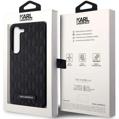 8. Karl Lagerfeld Saffiano Mono Metal Logo case for Samsung Galaxy S24+ - black