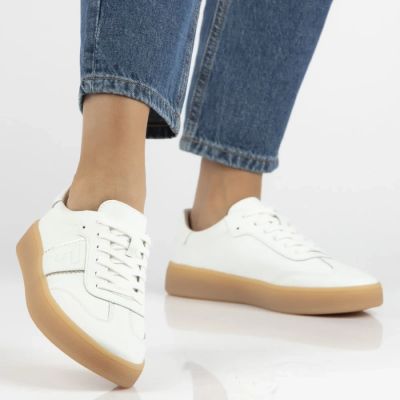 8. Women's leather platform shoes white Filippo DP7543/26