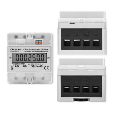 4. QOLTEC THREE-PHASE ENERGY CONSUMPTION METER FOR DIN RAIL | 230V | LCD | 4P