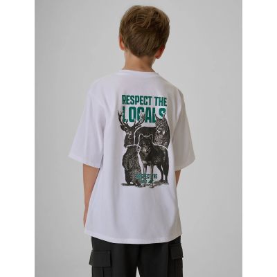 2. Boy's regular printed T-shirt 4F 4FJKAW26TTSHM4457-10S