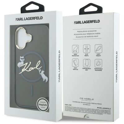 8. Karl Lagerfeld IML Choupettes Karl Script Logo MagSafe iPhone 17 Case - Black