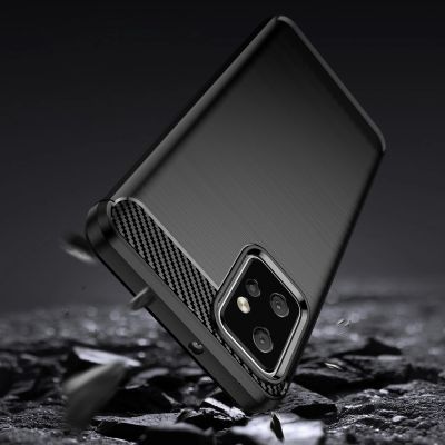 3. Carbon Case for Motorola Moto G Power 2023 flexible silicone carbon cover black