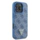 4. Guess Leather Metal Logo Strass Crossbody Case for iPhone 16 Pro Max - Blue