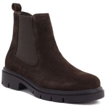 Women's leather ankle boots, suede, chocolate, Sergio Leone BT-01-S