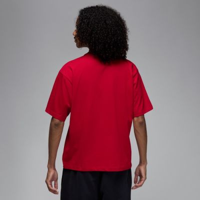 2. Men's Air Jordan Brooklyn Arch Logo T-shirt Gym Red - IB7347-687