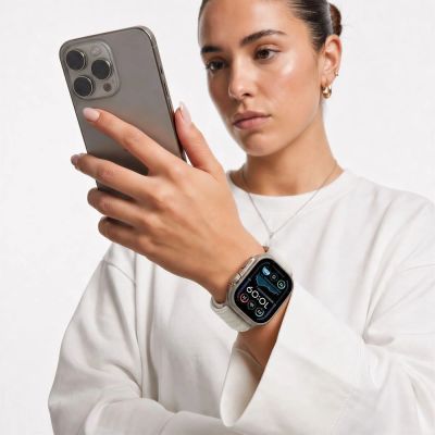 4. Tech-Protect Nylon Sport Strap for Apple Watch 44 / 45 / 46 / 49 mm - Beige