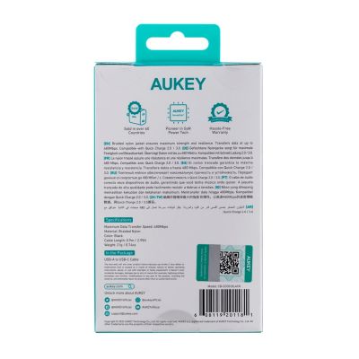 13. AUKEY CB-CD30 USB-C QC PD CABLE 0.9M 3A NYLON