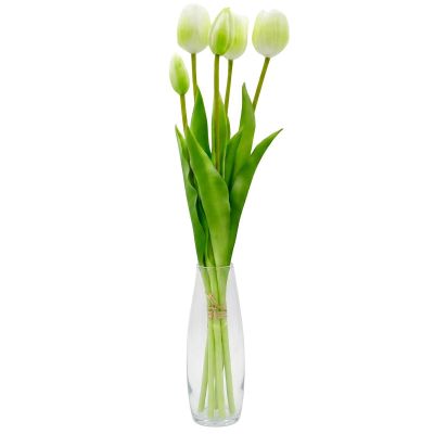 2. BOUQUET OF 5 WHITE TULIPS 39 CM LIFE-LIKE SPRING DECORATION