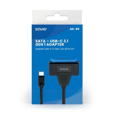 3. SAVIO ADAPTER USB-C 3.1 GEN 1 (M) - SATA (F) FOR 2.5" DRIVES AK-69