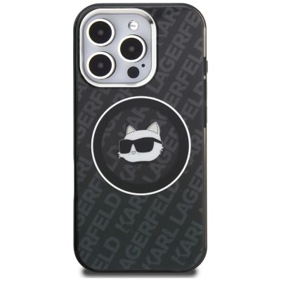 3. Karl Lagerfeld IML Choupette Head Logo MagSafe Case for iPhone 16 Pro Max - Black
