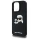 6. Karl Lagerfeld Silicone Case Heads Print MagSafe for iPhone 16 Pro Max - Black