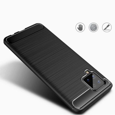 4. Carbon Case Flexible Cover TPU Case for Samsung Galaxy A42 5G black
