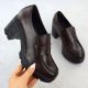 2. Women's loafers on a block heel, brown, Potocki SZ12700
