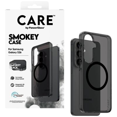 4. CARE by PanzerGlass Urban Explorer Smokey Case w. Black Qi for Samsung Galaxy S26 - Black