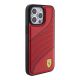 4. Ferrari Perforated Waves Metal Logo case for iPhone 15 Pro - red