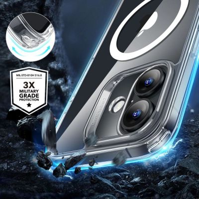 2. ESR Classic Hybrid Halolock MagSafe Case + Tempered Glass for iPhone 16 - Clear