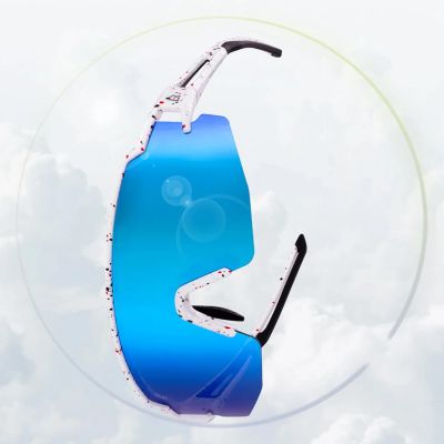 4. Rockbros Polarized Cycling Glasses with UV Protection and Corrective Insert Blue Lenses - White