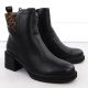 3. Black leather ankle boots with a block heel, Vinceza 26-66855