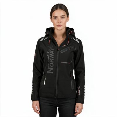 5. Geographical Norway Reine Femme Women’s Softshell Jacket, Sporty Outdoor, Black (WW2621F-GN-BLACKBLACK)