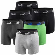 Puma Men's Boxershorts 6-Pack Black Green Gray Boxer Briefs
