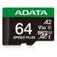 19. ADATA Speed Plus MicroSDXC 64 GB Class 3 UHS-I/U3 A2 V30
